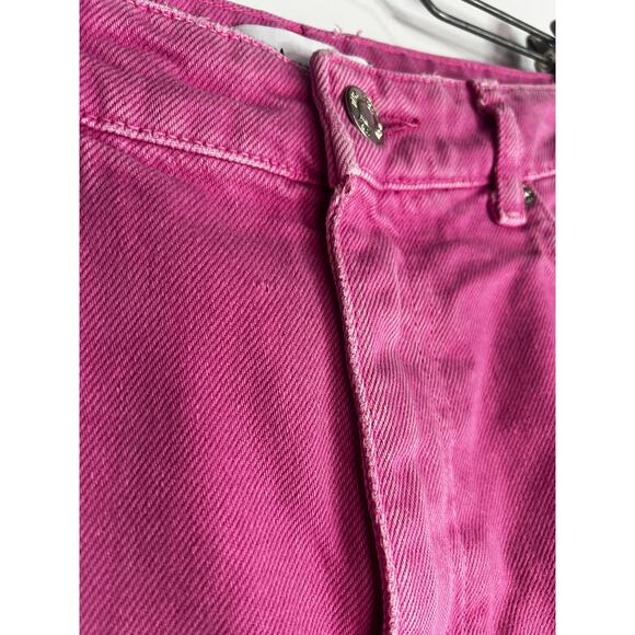 Zara Women's High Rise Wide Leg Bubblegum Pink Jeans Size 6 - Picture 7 of 7
